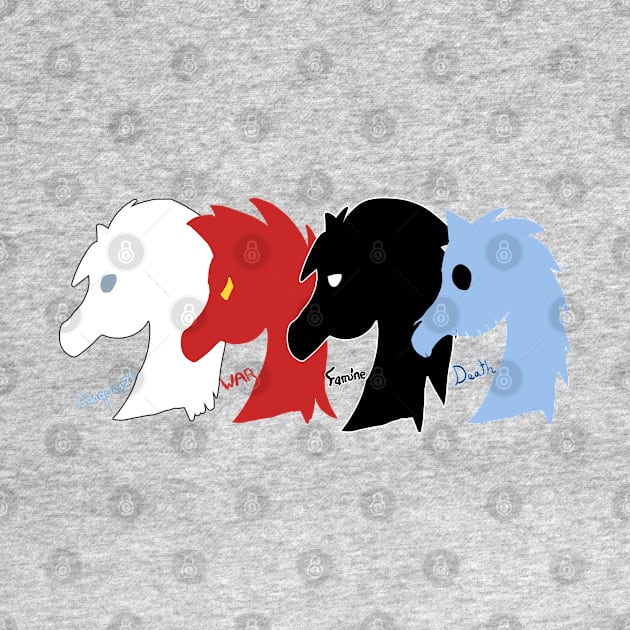 Horsemen Horses Emblem (Custom) - War (backside) by VixenwithStripes